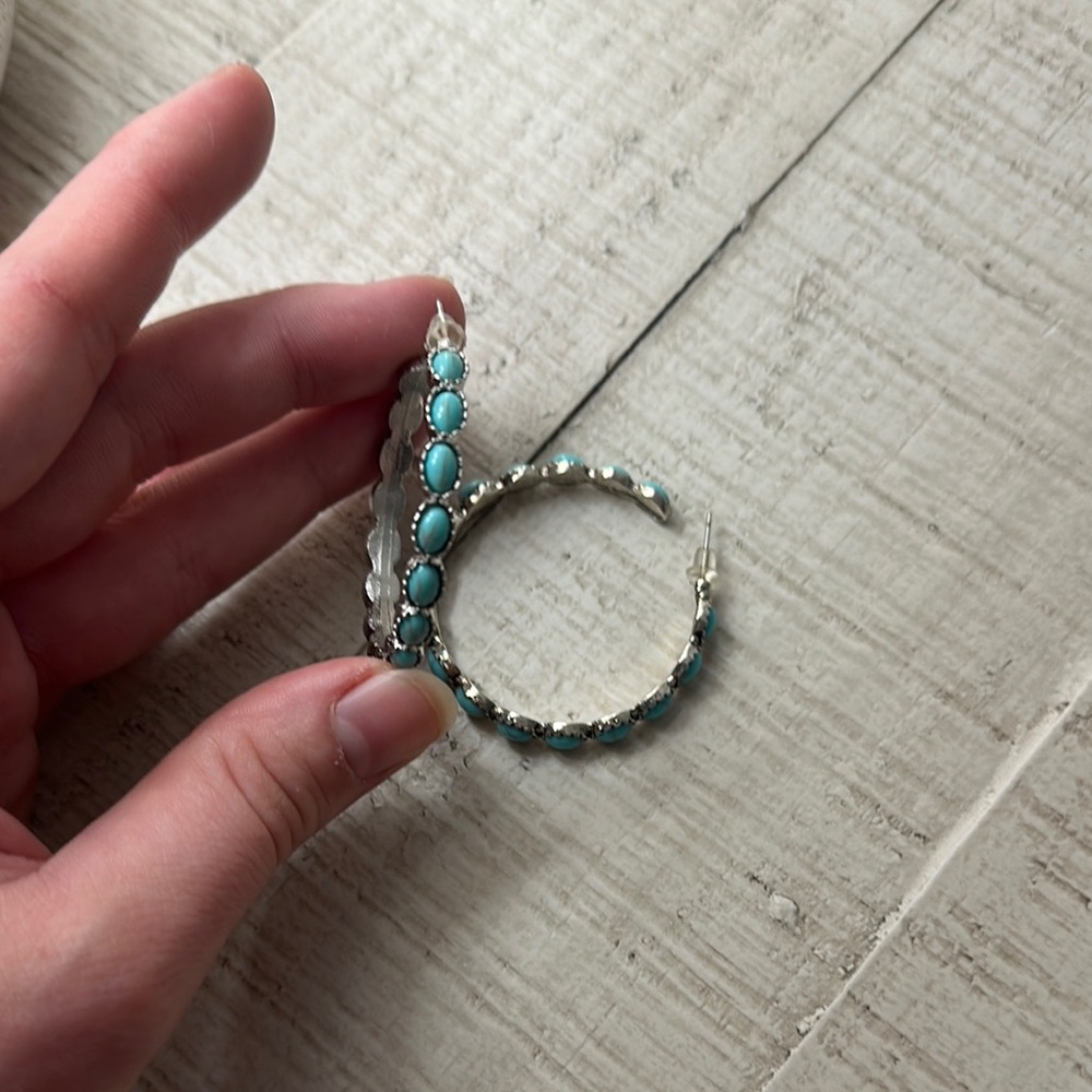 Elegant Turquoise Hoop Earrings